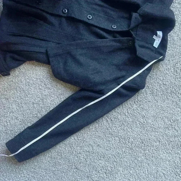 Anthropologie Current Air Grey Herringbone Peplum Jacket - Picture 14 of 15